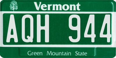 VT license plate AQH944