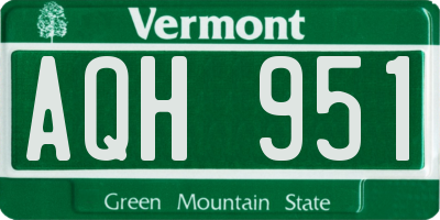 VT license plate AQH951