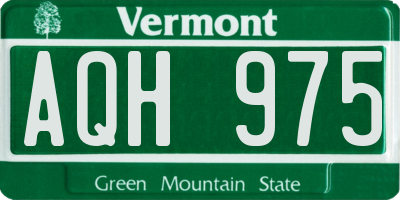 VT license plate AQH975