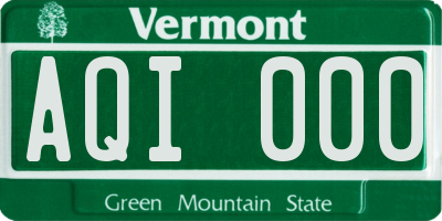 VT license plate AQI000