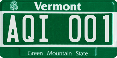 VT license plate AQI001