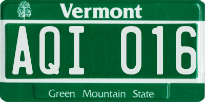 VT license plate AQI016
