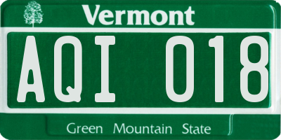VT license plate AQI018