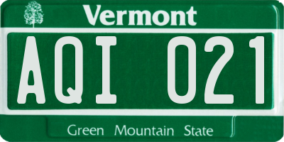 VT license plate AQI021