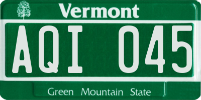VT license plate AQI045