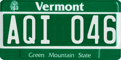 VT license plate AQI046