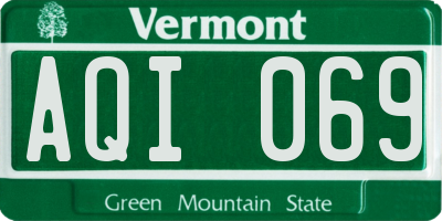VT license plate AQI069