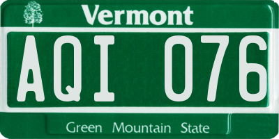 VT license plate AQI076