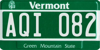 VT license plate AQI082