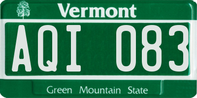 VT license plate AQI083