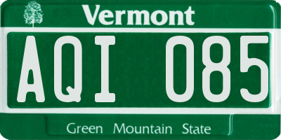VT license plate AQI085