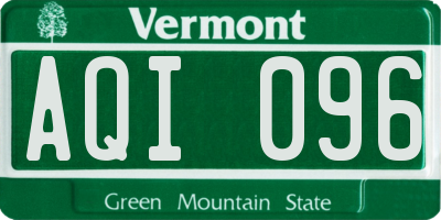 VT license plate AQI096