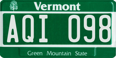 VT license plate AQI098