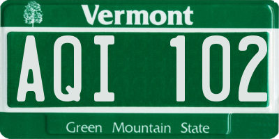 VT license plate AQI102