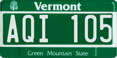VT license plate AQI105