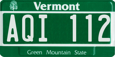 VT license plate AQI112
