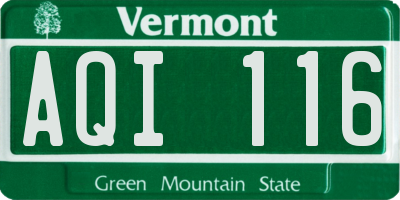 VT license plate AQI116