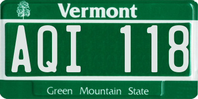 VT license plate AQI118