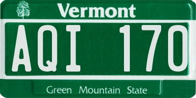 VT license plate AQI170