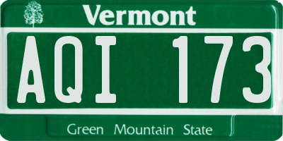 VT license plate AQI173