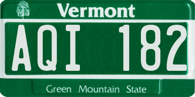 VT license plate AQI182