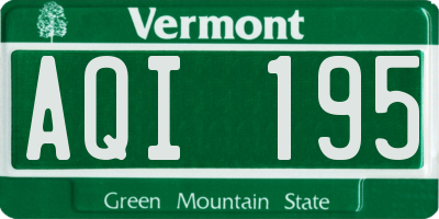 VT license plate AQI195