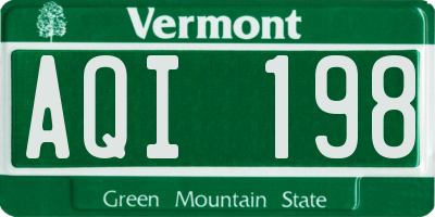 VT license plate AQI198