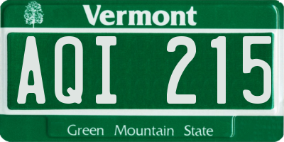 VT license plate AQI215