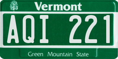 VT license plate AQI221