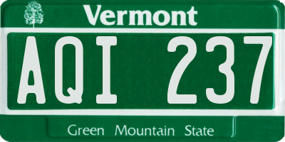 VT license plate AQI237