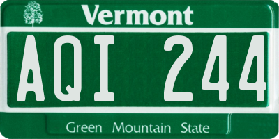 VT license plate AQI244