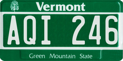 VT license plate AQI246