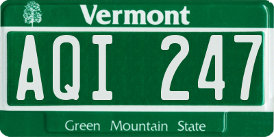 VT license plate AQI247