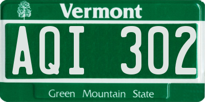VT license plate AQI302