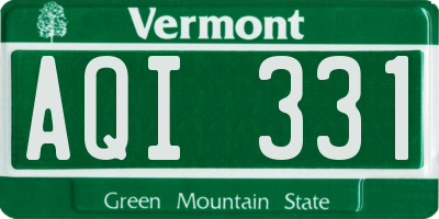 VT license plate AQI331