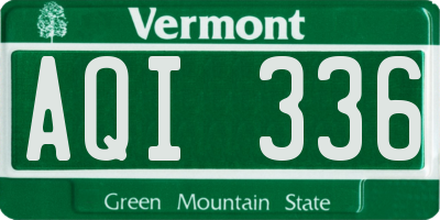 VT license plate AQI336