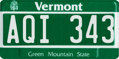 VT license plate AQI343