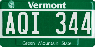 VT license plate AQI344