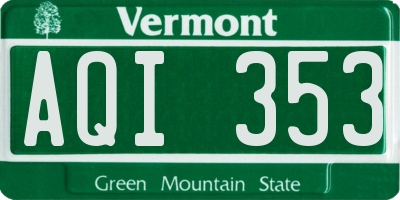 VT license plate AQI353