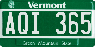 VT license plate AQI365