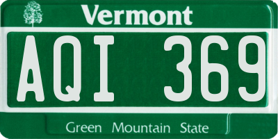 VT license plate AQI369