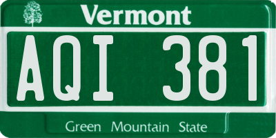 VT license plate AQI381