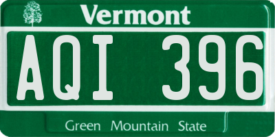 VT license plate AQI396