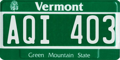 VT license plate AQI403