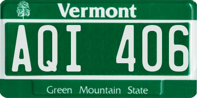 VT license plate AQI406