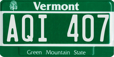 VT license plate AQI407