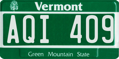VT license plate AQI409
