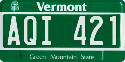 VT license plate AQI421