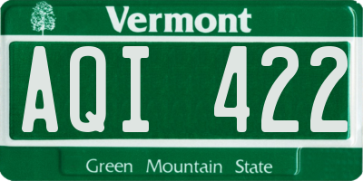 VT license plate AQI422