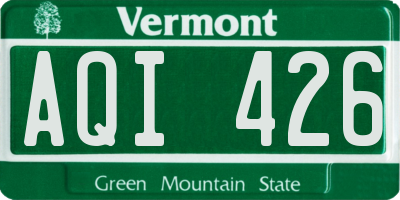 VT license plate AQI426